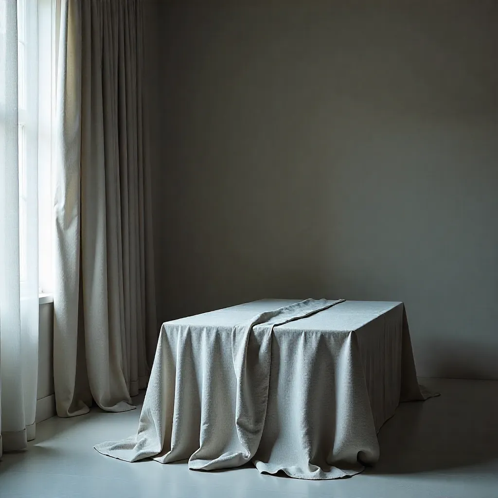 Modern interior design with natural textiles